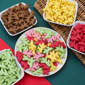 网红圣诞节2024彩色鹿角造型饼干蛋糕纸杯装饰插件圣诞烘焙点缀