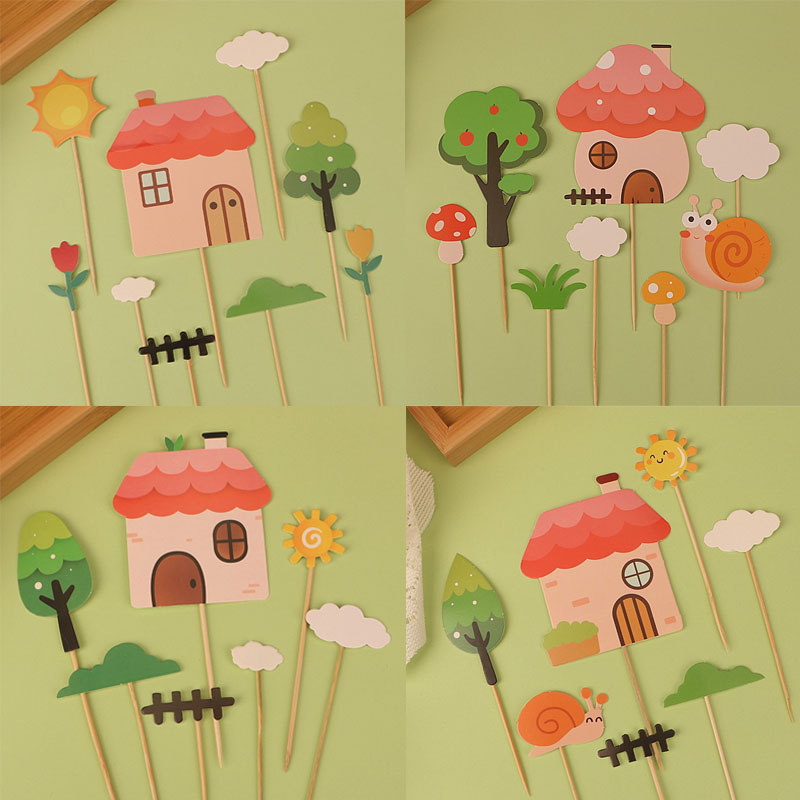 田园小屋生日蛋糕装饰插件