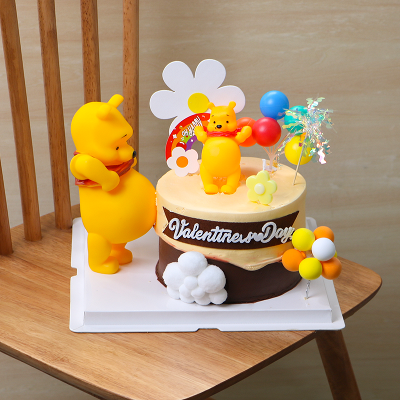 网红大肚熊孕妈妈蛋糕装饰摆件