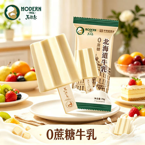 马迭尔零蔗糖牛乳生巧冰淇淋