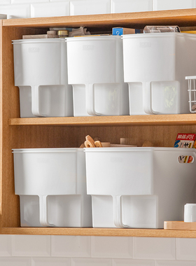 纳川厨房带把手收纳盒高位橱柜手柄箱顶柜置物抽拉调料高柜整理盒