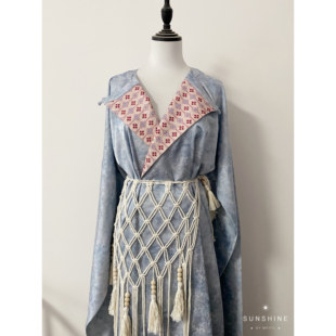 【052】新唐制圆领袍长衫日常汉服女两三松大放量圆领袍男女春款