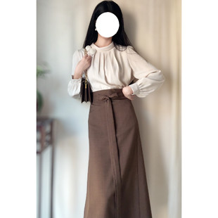 【打工人旋裙】两三松春秋季新款不走光八分日常宋制旋裙两片裙