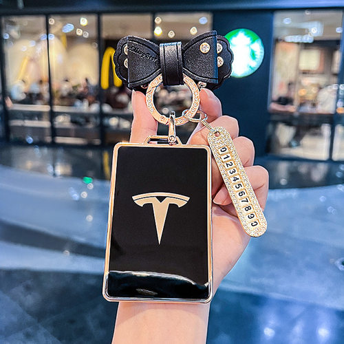 专用特斯拉钥匙卡套modely高级model3卡片modelx车model丫实体扣