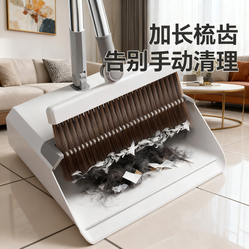 扫把2025新款家用簸箕套装组合客厅地板清洁可折叠旋转扫地神器