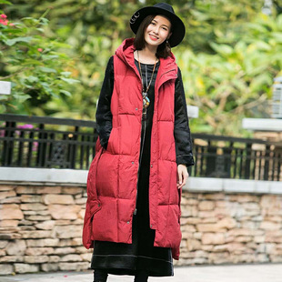 羽绒棉服棉衣马甲女休闲冬季中长款背心2018无袖新款带帽宽松大码