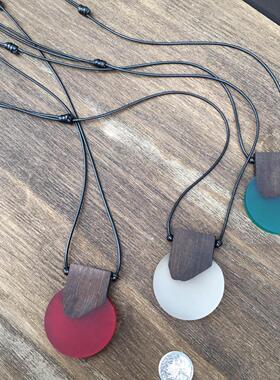 例外民族风手工长款棉麻毛衣链