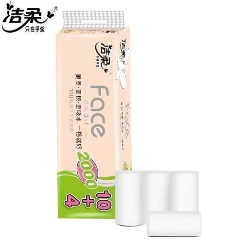 洁柔PW215-14卷纸face4层加厚143g14卷装卫生纸实用装