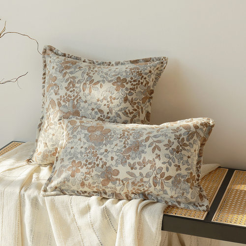 美式复古沙发抱枕高级感样板房客厅装饰腰靠背床头靠垫腰枕抱枕套