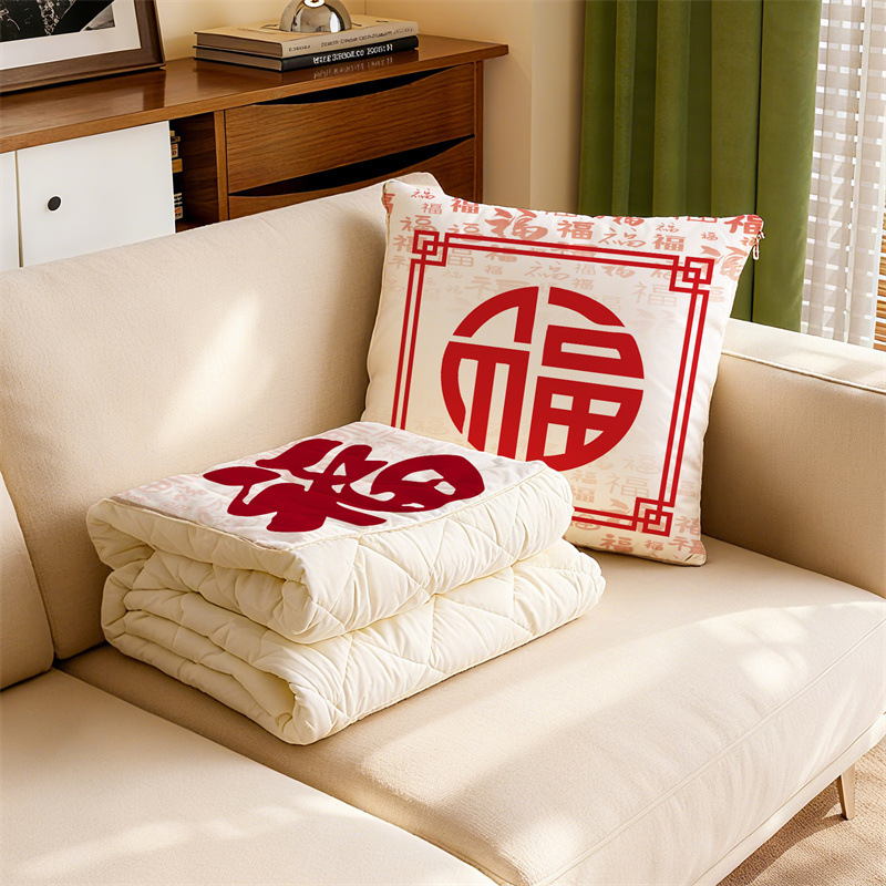 多福抱枕被子两用多功能办公室午休空调被二合一汽车靠枕毯子