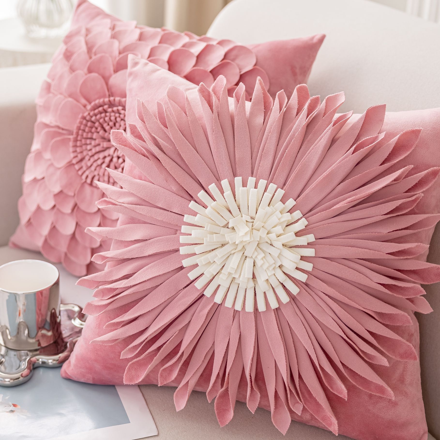 新款樱花粉系列沙发抱枕套