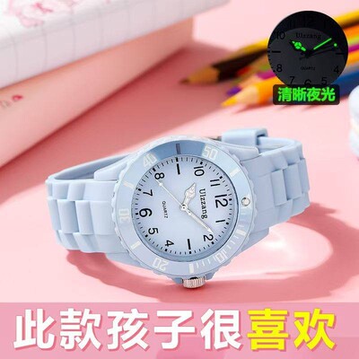 学院风手表女孩男孩初高中小学生儿童小清新夜光只看时间石英表