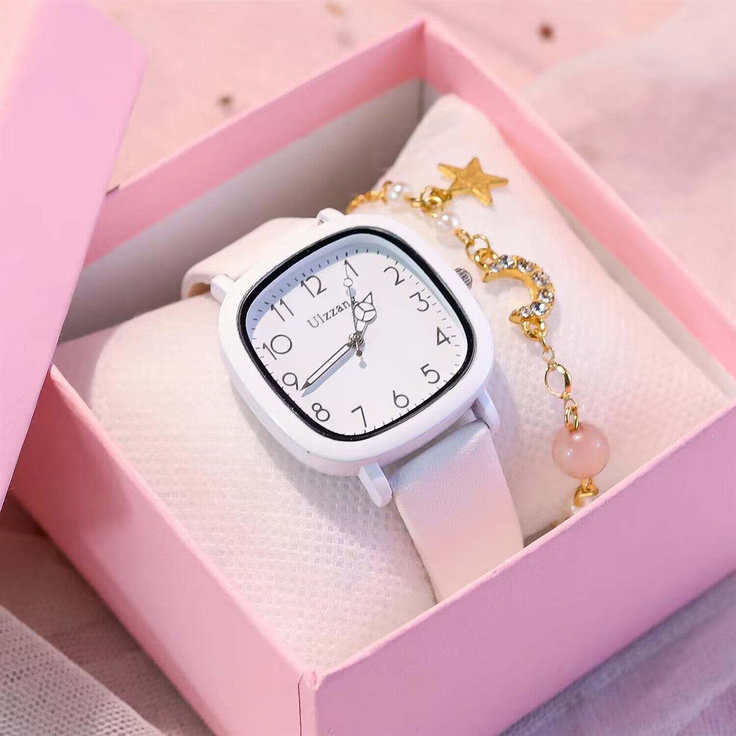 手表女款初高中学生儿童女孩考试专用可爱学院风小清新指针石英表