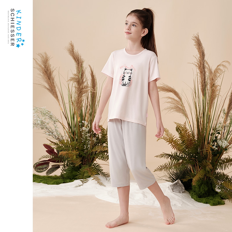 舒雅女童莫代尔家居服套装