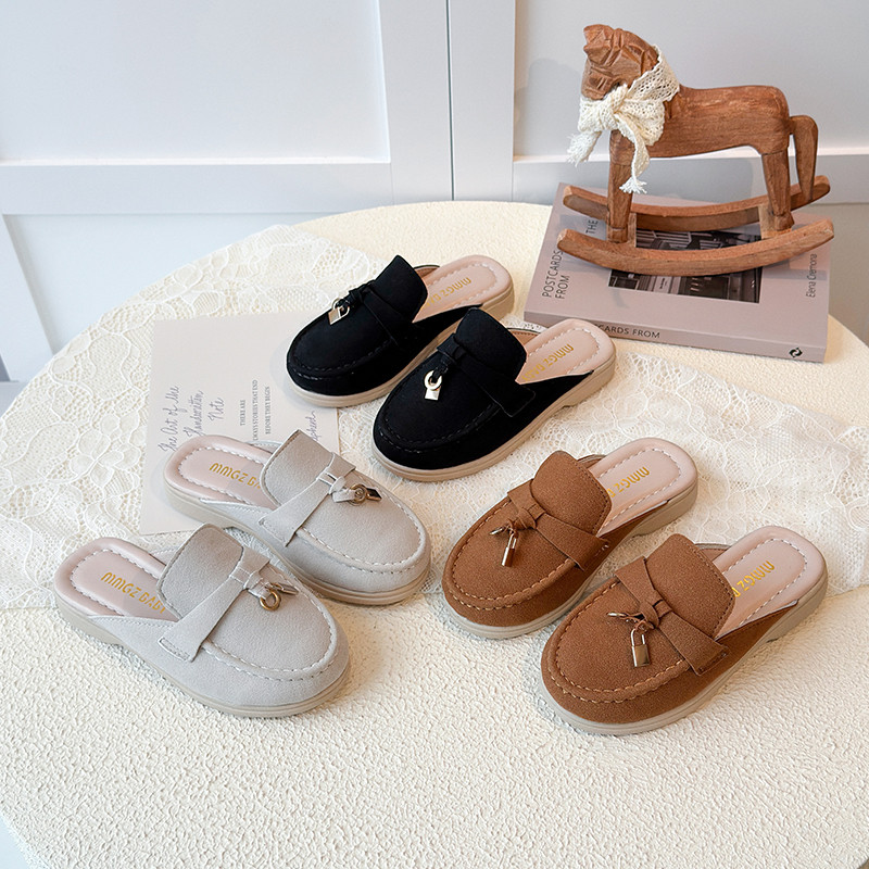 包头圆头儿童拖鞋2025新款流苏软底女童凉拖韩版休闲平底半拖鞋,童鞋/婴儿鞋/亲子鞋,淘宝优惠券,粉丝福利购,淘宝优惠卷
