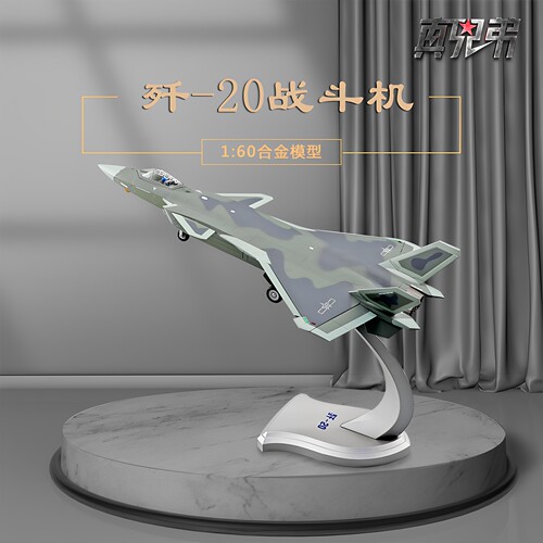真兄弟1:60歼20战斗机模型仿真合金j20隐形飞机模型军事航模礼品 - 封面