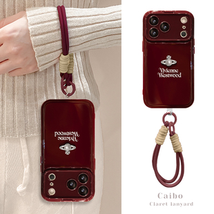 适用苹果17promax手机壳新女款秋冬iPhone16/15plus全包防摔14/13西太后挂绳12大视窗11硅胶xs翻盖镜子保护套