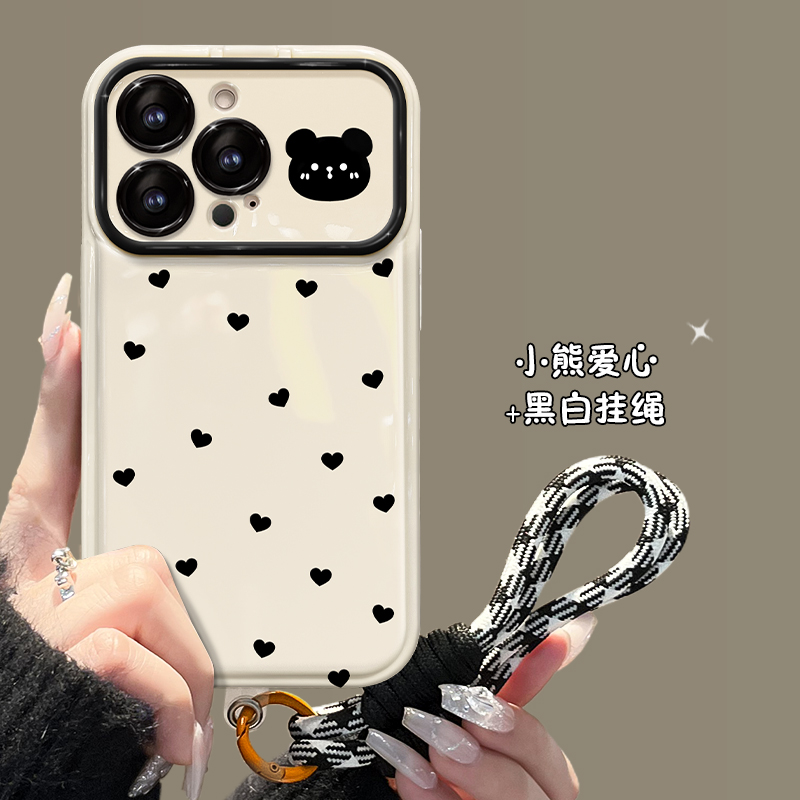 新品上市，翻盖大视窗满屏爱心挂绳手机壳