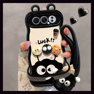 适用荣耀500Pro手机壳400新女款咖啡煤球300/200秋冬毛绒挂绳100隐形双支架90/80可爱卡通magic8/7硅胶保护套