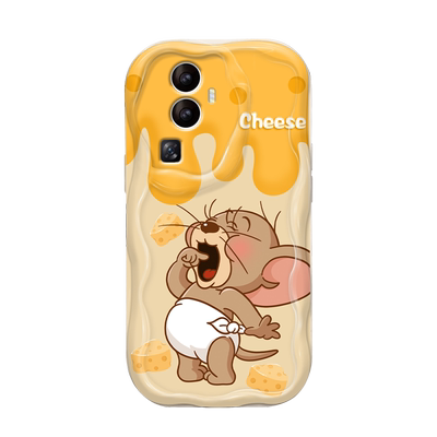 适用opporeno10手机壳新女款reno12奶油纹11赵露思同款9/8pro+猫和老鼠杰瑞r17防摔软硅胶findx7/6情侣保护套