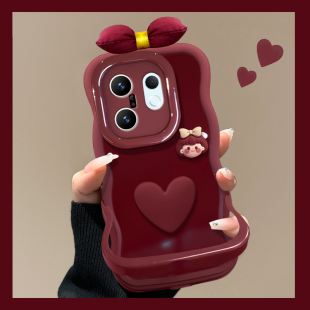 15浪边保护套 18隐形双支架s17t软硅胶s16 适用于vivoS50手机壳s30promini蝴蝶结爱心女孩s酒红色新款 马年s19