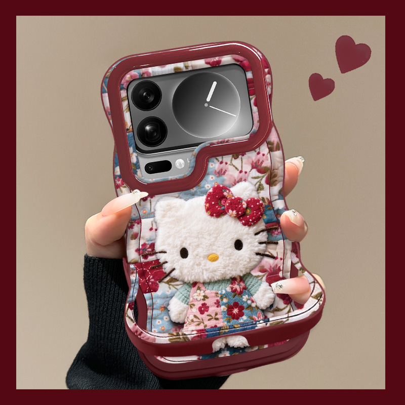 适用小米碎花kt双支架手机壳