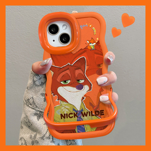 适用OPPOfindx9手机壳新款x8s油画尼克x8ultra隐形双支架波浪边全包防摔疯狂动物城橙色软硅胶超火卡通保护套