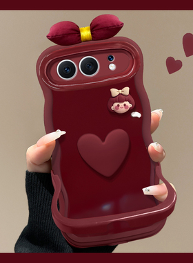 适用于荣耀500Pro手机壳400蝴蝶结爱心女孩300/200酒红色新款马年100隐形双支架magic8硅胶70波浪边x70i套60