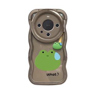 适用华为mate80promax手机壳新女款pura70软60隐形双支架mate50防摔荣耀500/400流汗青蛙nova14/13全包保护套