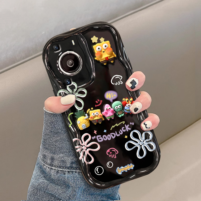 新品上市，奶油纹一排海绵宝宝手机壳