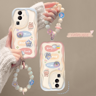 透明findx7 适用opporeno10手机壳reno12奶油纹11新女款 reno9 8pro 15防摔硅胶保护套 6立体小兔公仔链条r17