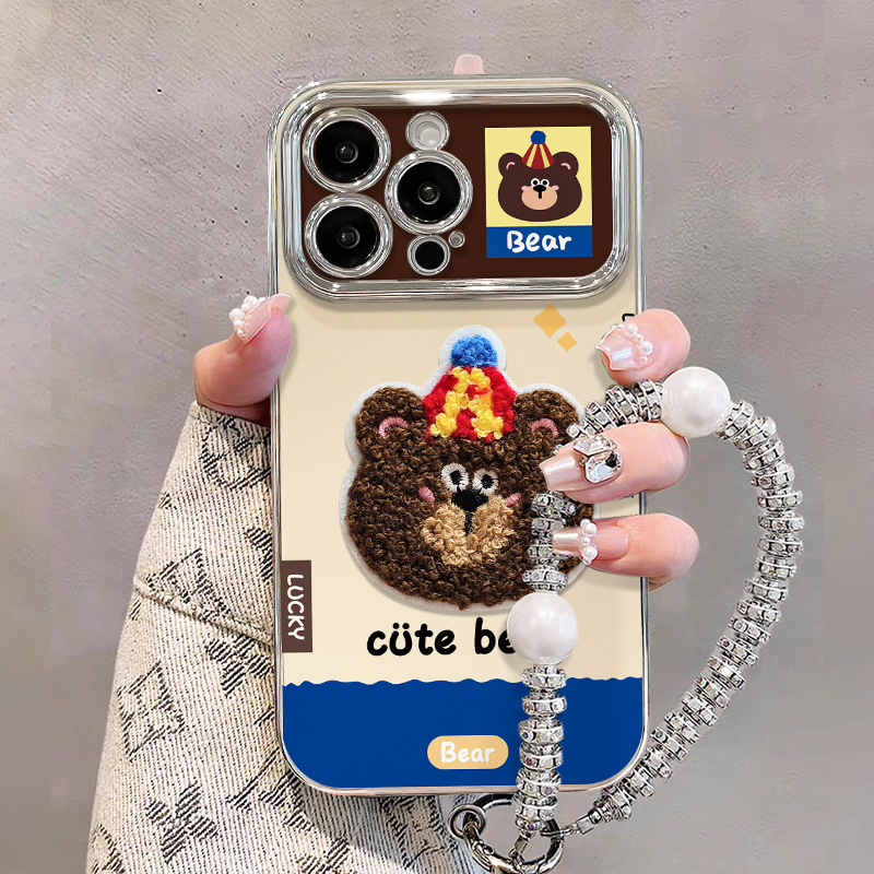 适用OPPO礼帽小熊挂链手机壳