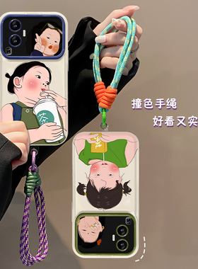 适用于opporeno10手机壳新款reno12/11大视窗翻盖镜子reno8//9pro+搞笑女挂绳reno7/6防摔findx5/3可爱保护套
