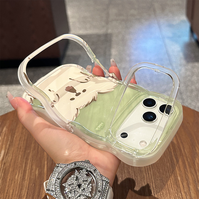 适用全型号惊讶小狗双支架手机壳