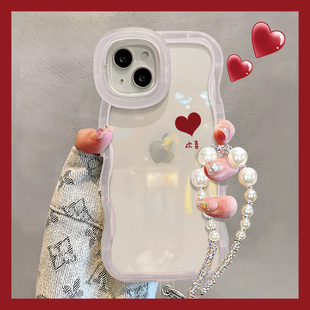 适用于OPPOReno15Pro手机壳新女款14满心欢喜13/12透明软硅胶10/9隐形双支架7/6波浪边全包防摔a6gt/a5保护套