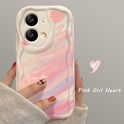 适用opporeno9手机壳reno12/11奶油纹reno10/8pro+小众新女款个性findx7/6爱心晕染r17全包防摔a72/53保护套