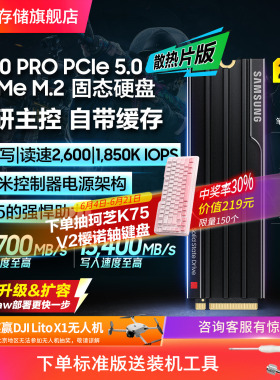 三星9100PRO散热片版 2TB台式机PCPS5电脑NVMePCIe5.0M.2固态硬盘