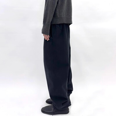 Vujade 010 drop2 秋冬休闲宽松黑色卫裤 kenijima同款做旧弯刀潮