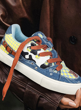 面包鞋情侣款2023秋季简约新款硫化厚底板鞋青少年休闲百搭男鞋子