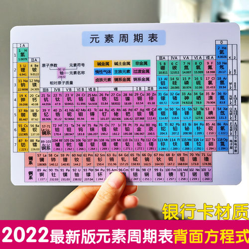 初中化学元素周期表卡片方程式