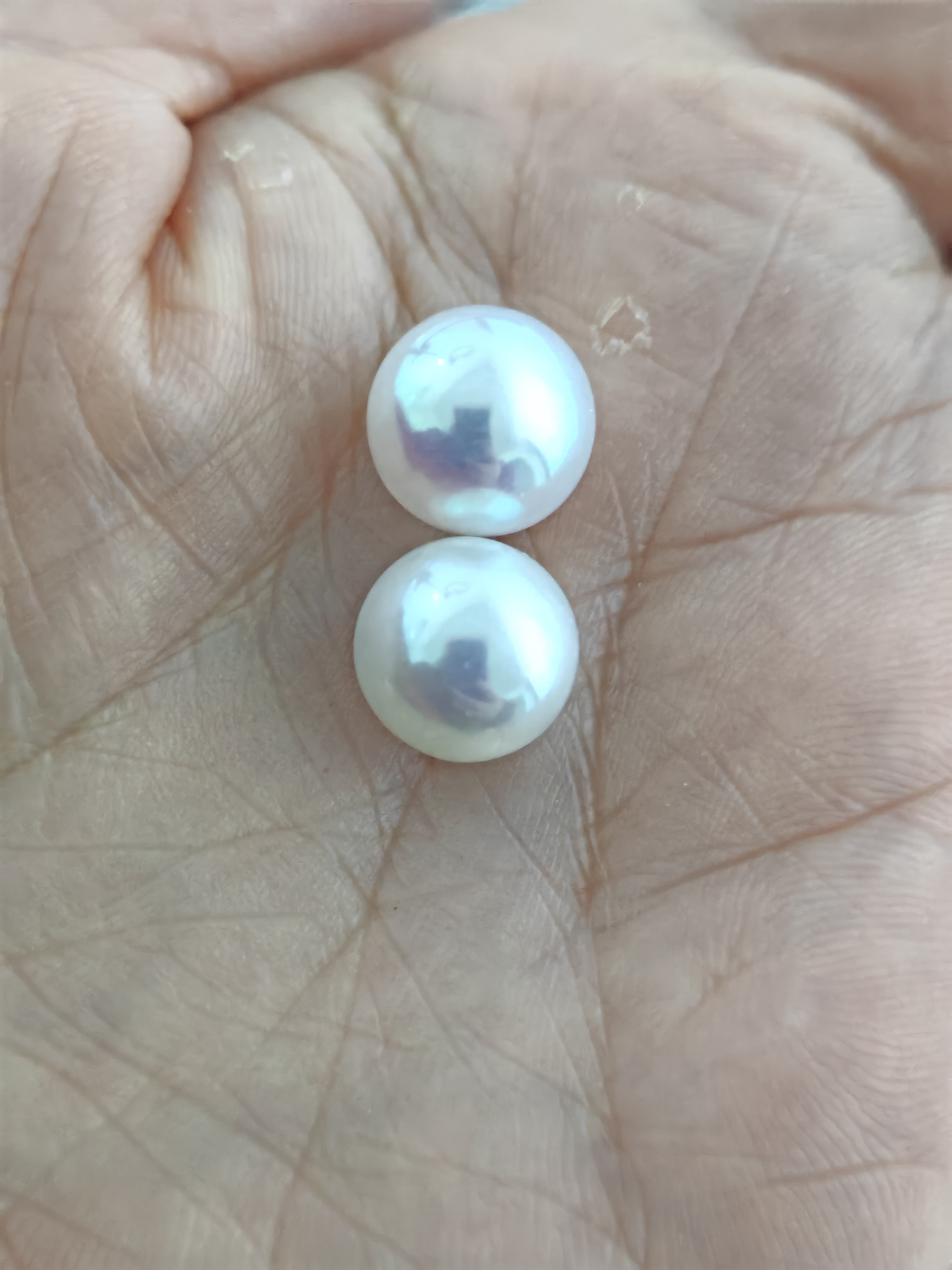 10mm左右淡水AK裸珠胖圆非正圆大面无瑕AAAAAA珠光