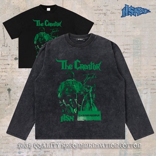 notsexx 造物主泰勒 进口数码直喷重磅纯棉短宽boxy短袖长袖t恤男