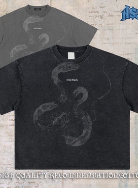 notsexx “暗影之蛇” 进口数码直喷重磅纯棉短宽boxy长袖短袖t恤