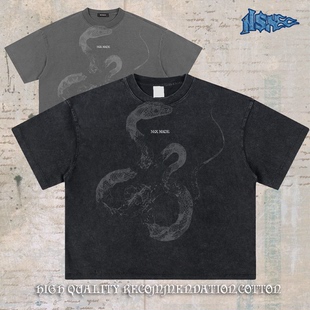 短袖 notsexx 直喷重磅纯棉短宽boxy长袖 进口数码 t恤 暗影之蛇
