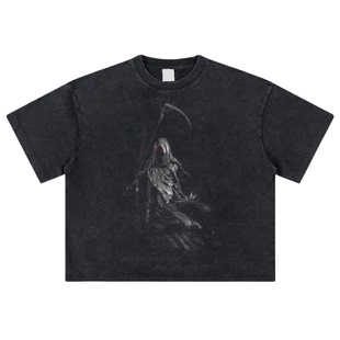 短袖 炒色做旧白墨直喷260g复古美式 t恤男boxy 审判之镰 NOTSEXX