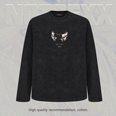 NOTSEX「YE之牙」白墨直喷260g重磅美式 boxy短宽t恤长袖 cleanfit