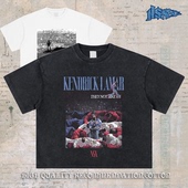 t恤男潮 直喷重磅短宽boxy短袖 说唱巨星K拉马尔 进口数码