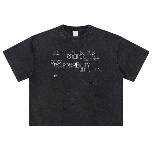 NOTSEXX 能力越大责任越大vintage数码直喷260g美式boxy短袖t恤男