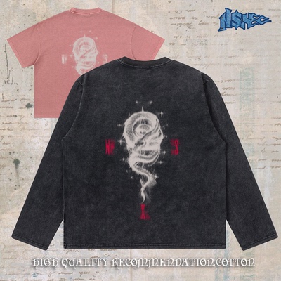 notsexx “星光蛇”进口数码直喷重磅纯棉短宽boxy短袖长袖t恤男