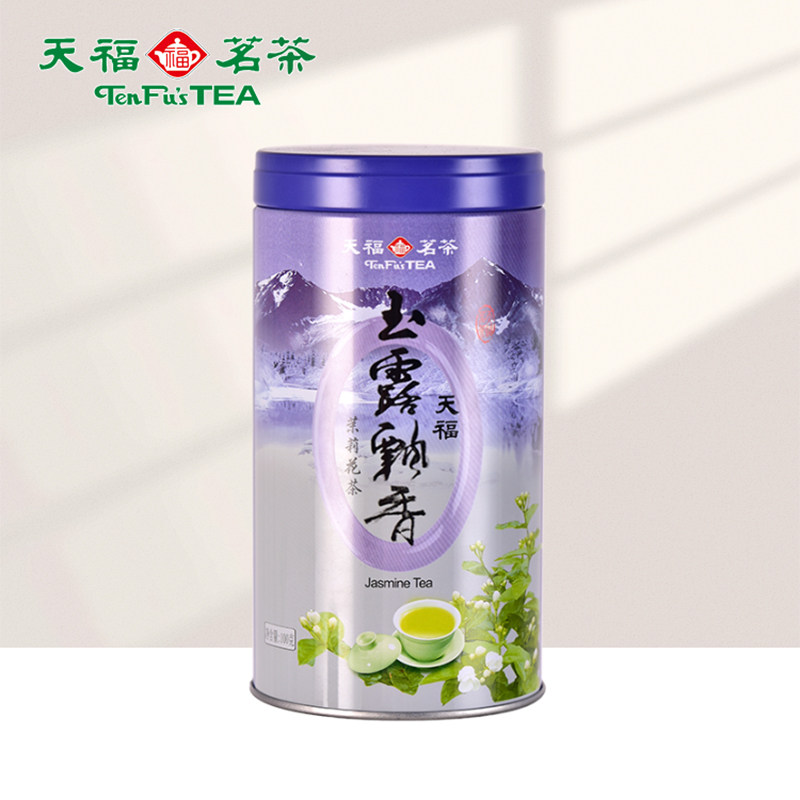 天福茗茶 玉露飘香-M7 四川茉莉花茶叶 浓香 100克蓝罐装